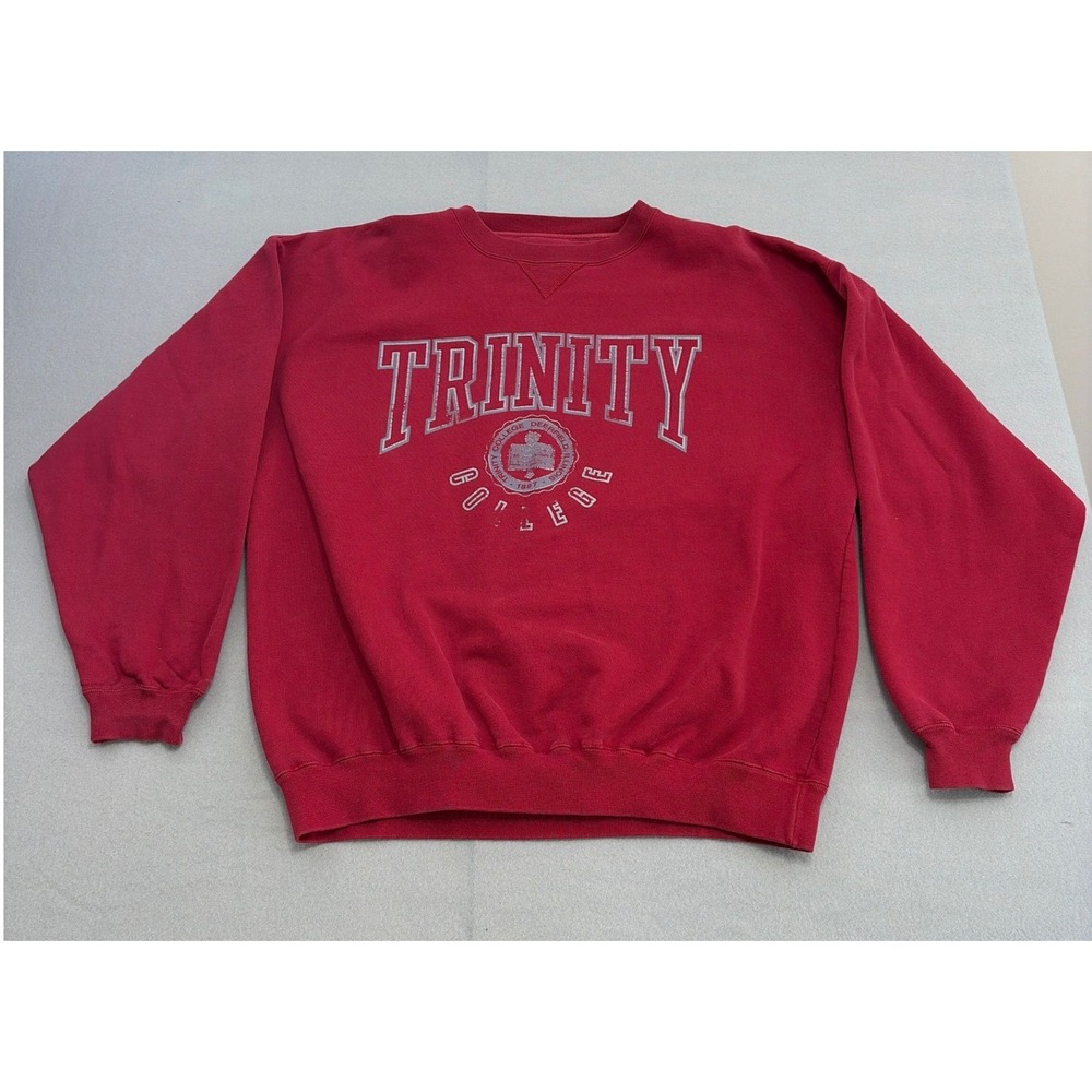 Gear For Sports Trinity College Deerfield Illinois Sweatshirt Red XL‎ Big Cotton